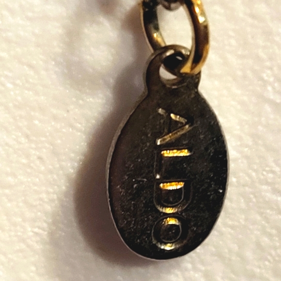 🔥SALE🔥Aldo Gold Tone Cluster Leaves Silver Tone Chain Long Necklace - Picture 5 of 5